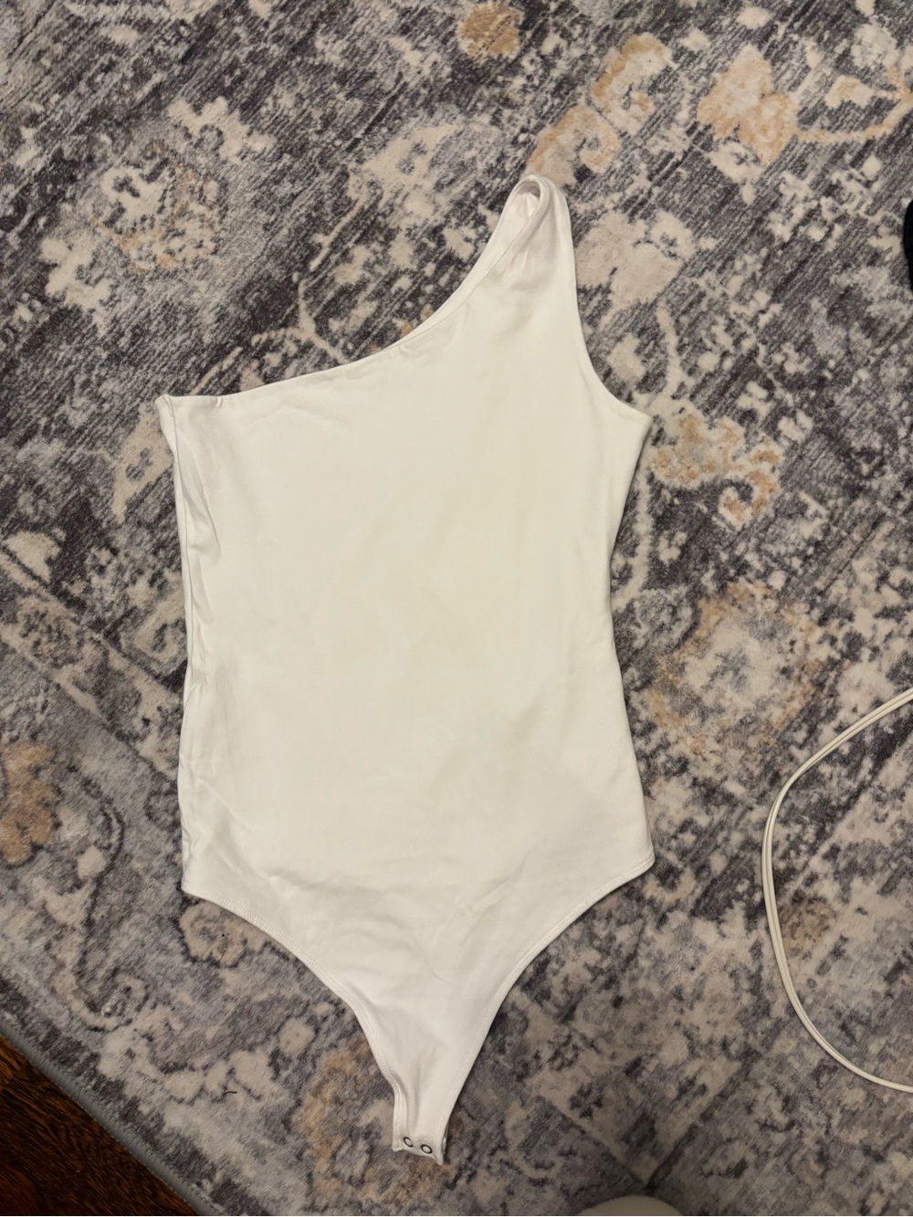 One-Shoulder White Bodysuit